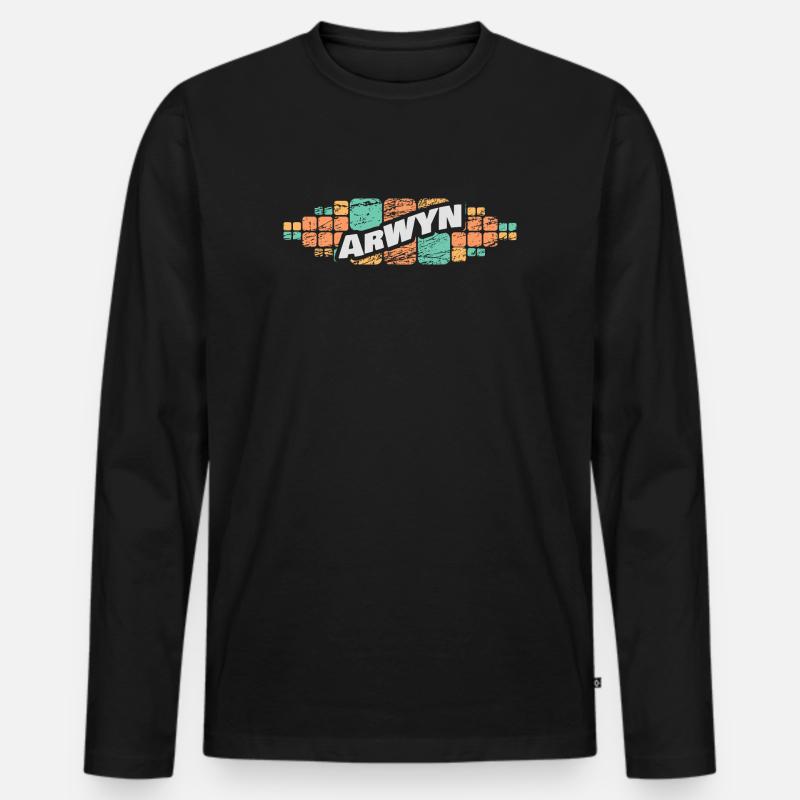 Arwyn - Männer Premium Bio Langarmshirt - Schwarz