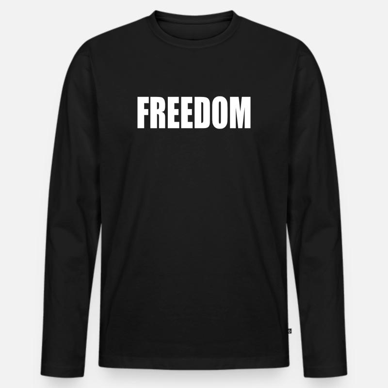 Freedom - Männer Premium Bio Langarmshirt - Schwarz