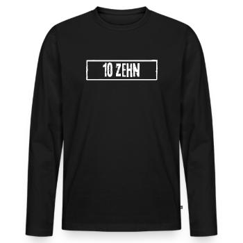 Ten 10 Years of Rock Grunge - Men's Premium Organic Long Sleeve Shirt - black - Front - Nico (187cm)