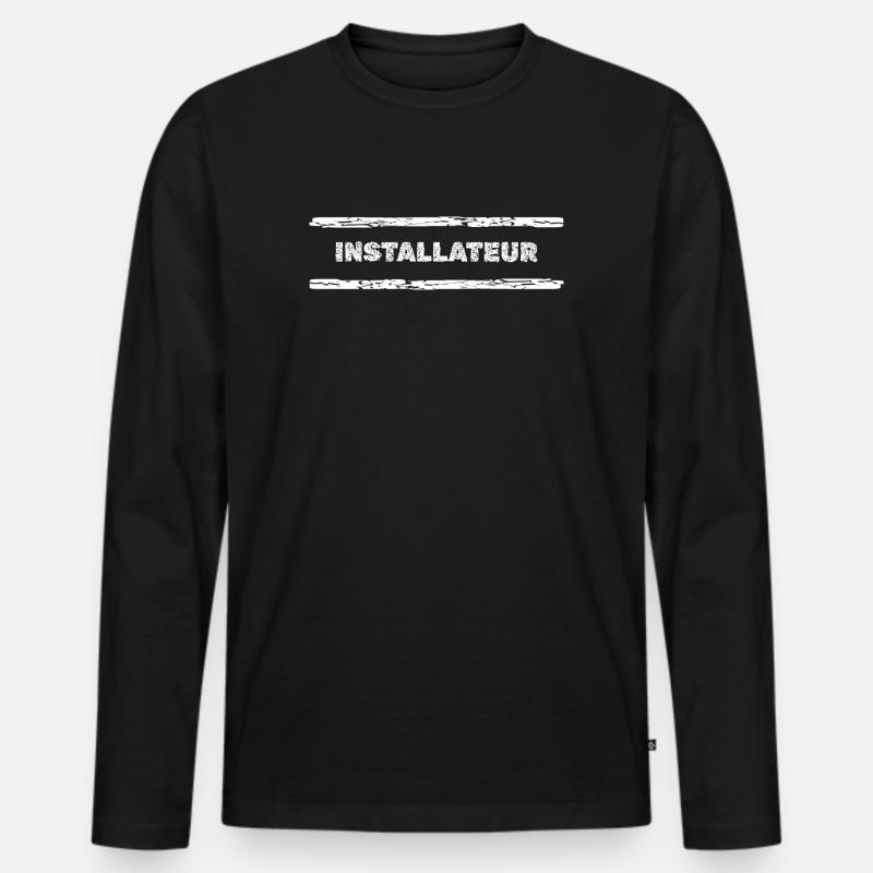 Beruf Installateur - Männer Premium Bio Langarmshirt - Schwarz