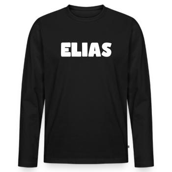 Elias Name - Männer Premium Bio Langarmshirt - Schwarz - Vorne - Nico (187cm)
