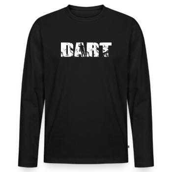 Klassisches Dart Design - Männer Premium Bio Langarmshirt - Schwarz - Vorne - Nico (187cm)