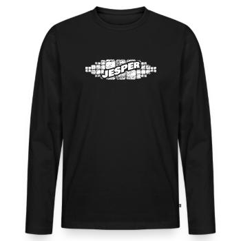 Geschenk für Jesper - Männer Premium Bio Langarmshirt - Schwarz - Vorne - Nico (187cm)