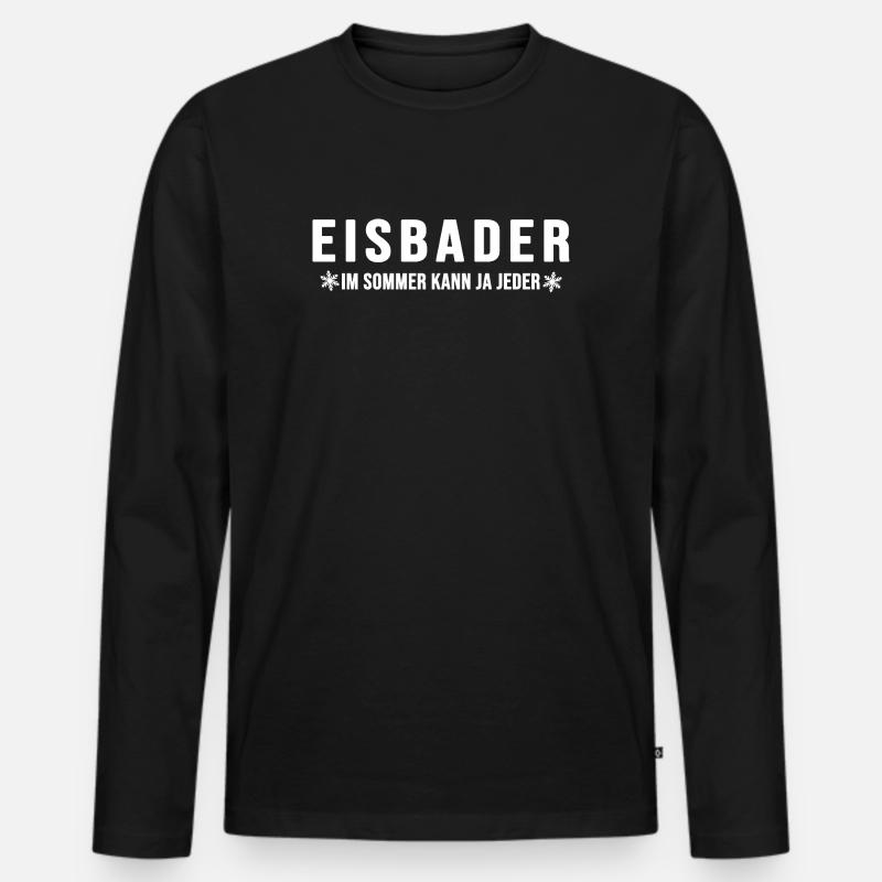 Eisbader Winterschwimmer Eisbaden Wintersport - Männer Premium Bio Langarmshirt - Schwarz