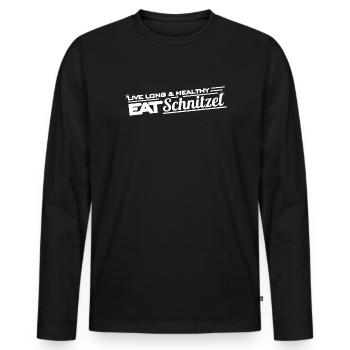 Live Long & Healthy – Eat Schnitzel Food-Design - Männer Premium Bio Langarmshirt - Schwarz - Vorne - Nico (187cm)