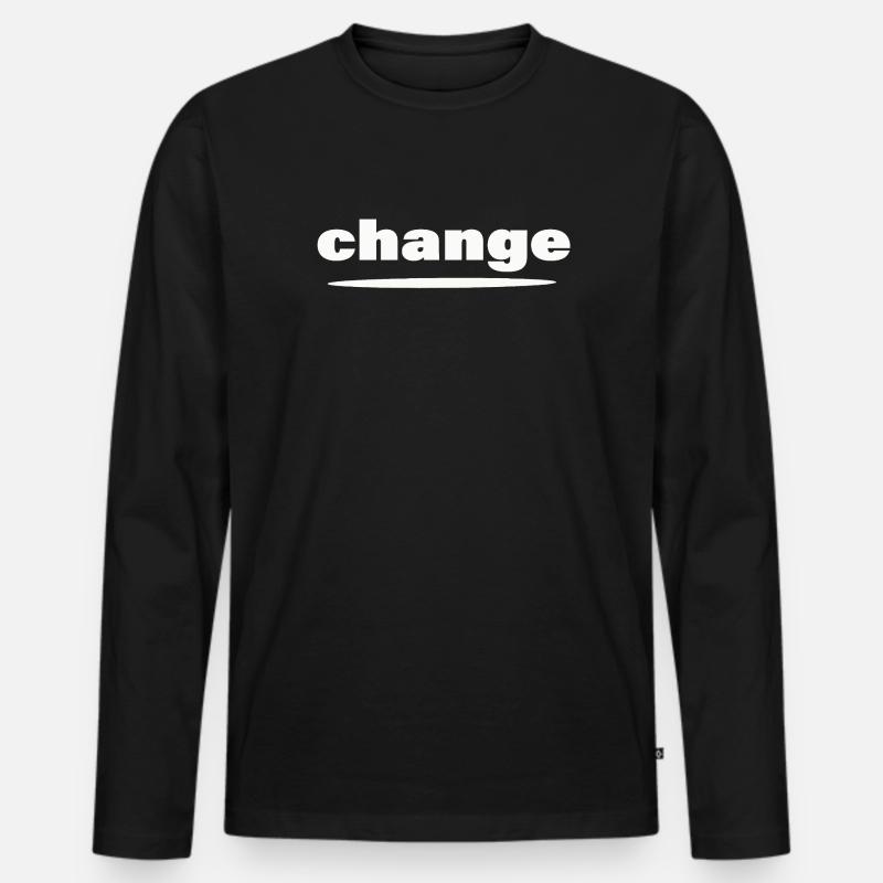 CHANGE - Männer Premium Bio Langarmshirt - Schwarz