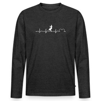 Indian Classical Dance Styles Artistic Design - Men's Premium Organic Long Sleeve Shirt - heather anthracite - Front - Nico (187cm)