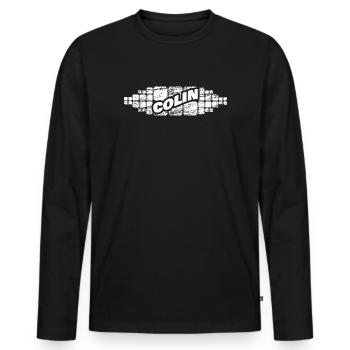 Vorname Colin - Männer Premium Bio Langarmshirt - Schwarz - Vorne - Nico (187cm)