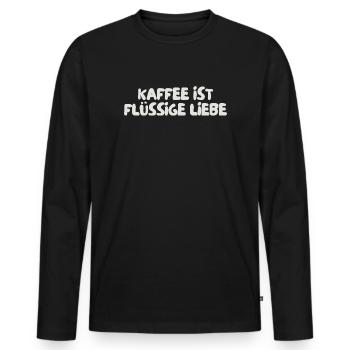Coffee is liquid love - Men's Premium Organic Long Sleeve Shirt - black - Front - Nico (187cm)