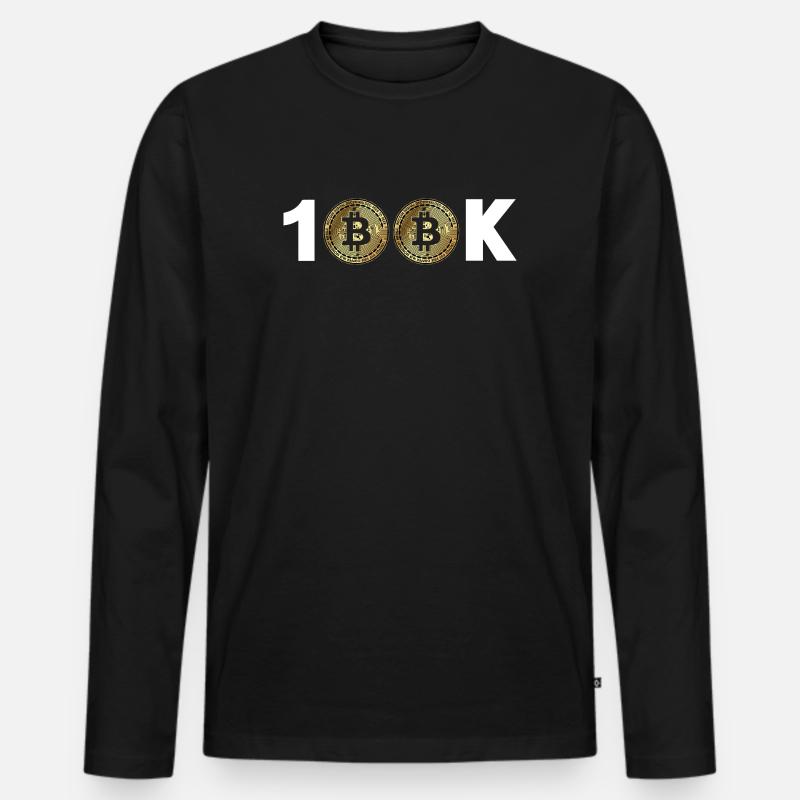 Bitcoin Bitcoin BTC 100k Kryptowährung - Männer Premium Bio Langarmshirt - Schwarz