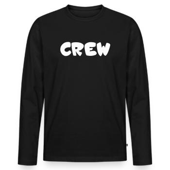 Crew Bubbles Typography - Men's Premium Organic Long Sleeve Shirt - black - Front - Nico (187cm)