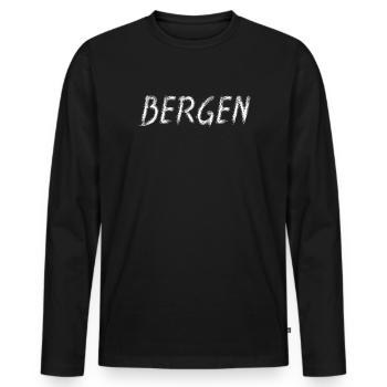Bergen Écriture Brosse Brute - T-shirt manches longues Premium bio Homme - noir - Devant - Nico (187cm)