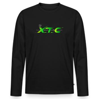 XTEC Pulse Neon Tech Logo - Männer Premium Bio Langarmshirt - Schwarz - Vorne - Nico (187cm)