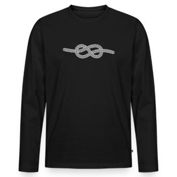 8 nœuds - T-shirt manches longues Premium bio Homme - noir - Devant - Nico (187cm)