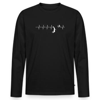 Court Pulse Dunk - Men's Premium Organic Long Sleeve Shirt - black - Front - Nico (187cm)