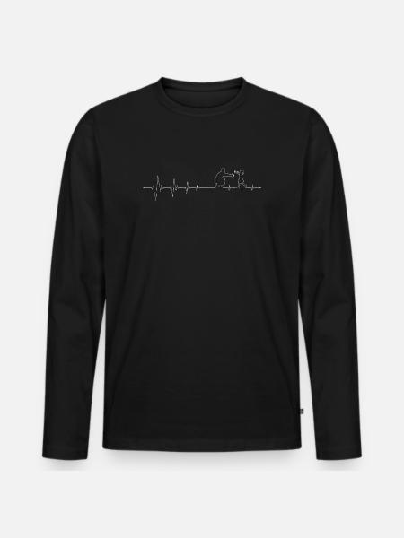 Pulse of Family Bond - Men's Premium Organic Long Sleeve Shirt - black