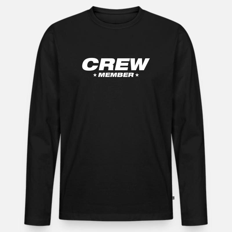 Crew Mitglied - Männer Premium Bio Langarmshirt - Schwarz