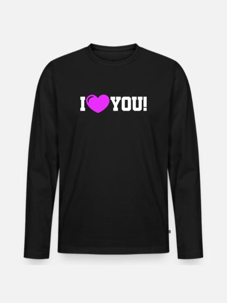 I love you - Ich Liebe Dich - Men's Premium Organic Long Sleeve Shirt - black