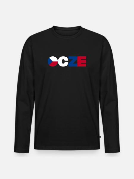 République tchèque - T-shirt manches longues Premium bio Homme - noir