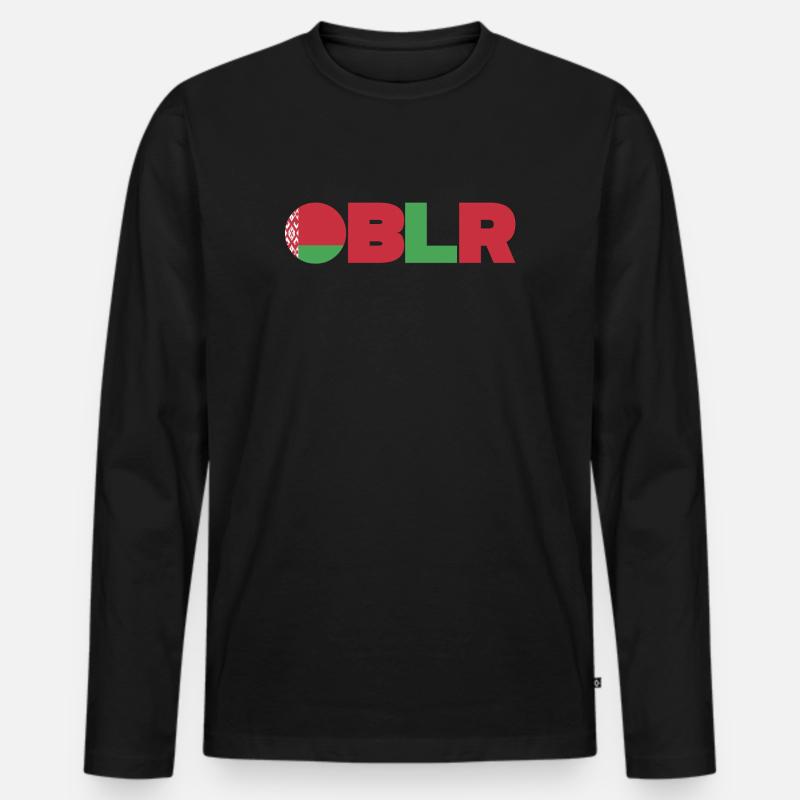 Belarus - Männer Premium Bio Langarmshirt - Schwarz