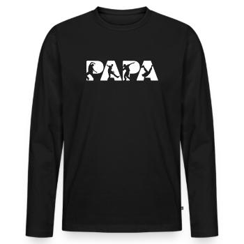 Papa Dancer Hip Hop Street Dance Silhouettes - Men's Premium Organic Long Sleeve Shirt - black - Front - Nico (187cm)