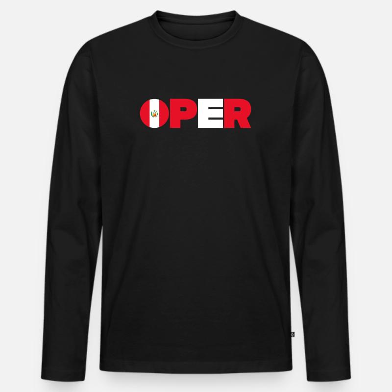 Peru - Männer Premium Bio Langarmshirt - Schwarz