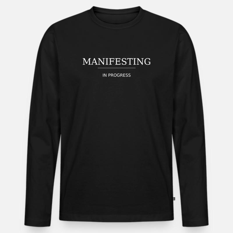 Manifesting - in progress - Männer Premium Bio Langarmshirt - Schwarz