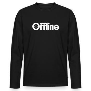 offline - Männer Premium Bio Langarmshirt - Schwarz - Vorne - Nico (187cm)