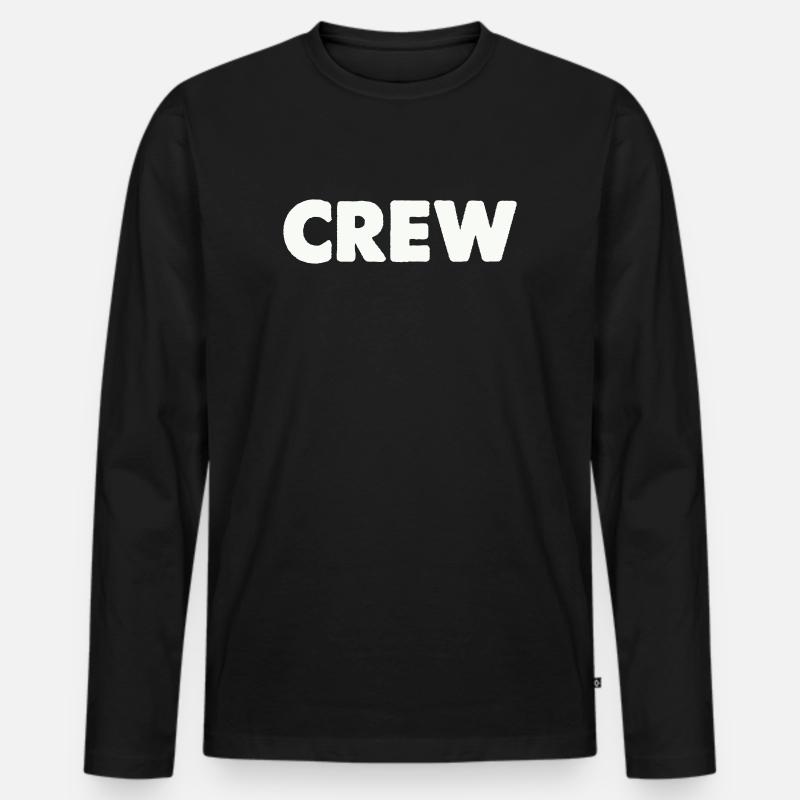 crew- - Männer Premium Bio Langarmshirt - Schwarz