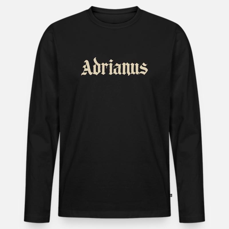Adrianus Gothic Schriftzug - Männer Premium Bio Langarmshirt - Schwarz