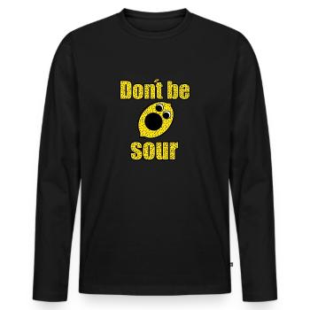Don't be sour - Men's Premium Organic Long Sleeve Shirt - black - Front - Nico (187cm)