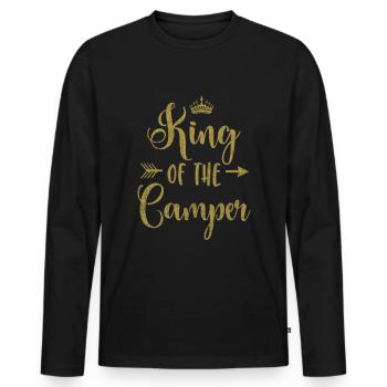 Camper Camping King Caravan Motorhome Hommes - T-shirt manches longues Premium bio Homme - noir - Devant - Nico (187cm)