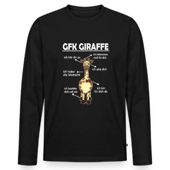 Gfk Kommunikation Giraffe Zoo Giraffensprache - Männer Premium Bio Langarmshirt - Schwarz - Vorne - Nico (187cm)