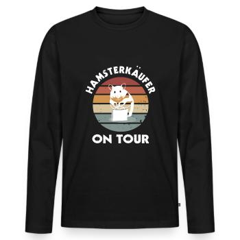 Shopping Shoppen Hamsterkäufer Humor Spruch Design - Männer Premium Bio Langarmshirt - Schwarz - Vorne - Nico (187cm)
