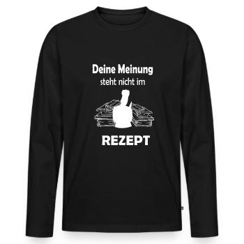 Kochen Koch Küchen Rezept Design - Männer Premium Bio Langarmshirt - Schwarz - Vorne - Nico (187cm)