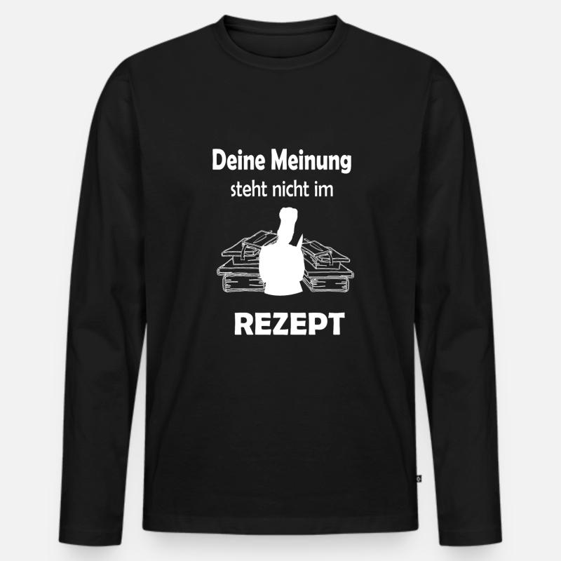 Kochen Koch Küchen Rezept Design - Männer Premium Bio Langarmshirt - Schwarz