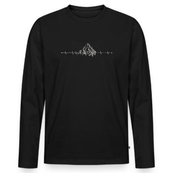 Pulse Peak Berg - Männer Premium Bio Langarmshirt - Schwarz - Vorne - Nico (187cm)