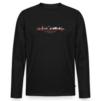 Buxtehude - Stadt / Hase und Igel - Männer Premium Bio Langarmshirt - Schwarz - Vorne - Nico (187cm)