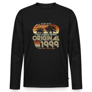 Original 1999 Vintage anniversaire rétro cadeau - T-shirt manches longues Premium bio Homme - noir - Devant - Nico (187cm)