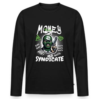 Gangster Syndicate - Men's Premium Organic Long Sleeve Shirt - black - Front - Nico (187cm)