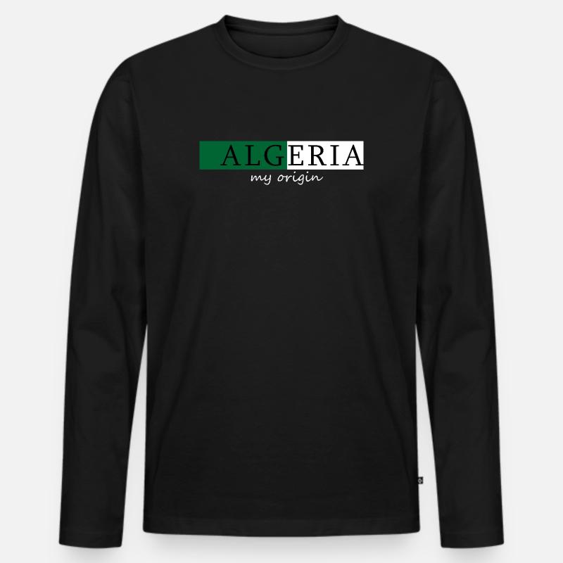 Algerien Meine Herkunft - Männer Premium Bio Langarmshirt - Schwarz