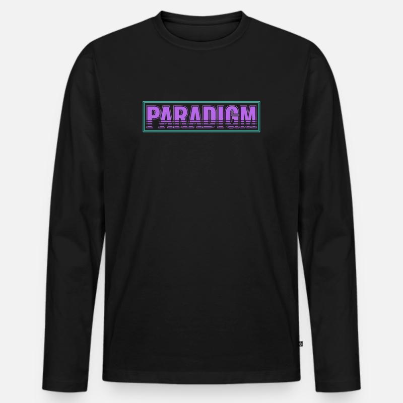 Paradigm Shift – Neues Denken - Männer Premium Bio Langarmshirt - Schwarz