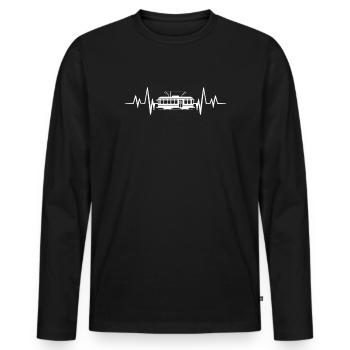 Heartbeat of the tram - Men's Premium Organic Long Sleeve Shirt - black - Front - Nico (187cm)