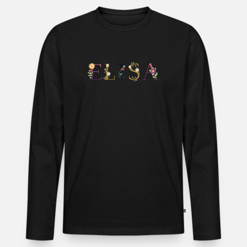 Elisa - Männer Premium Bio Langarmshirt - Schwarz
