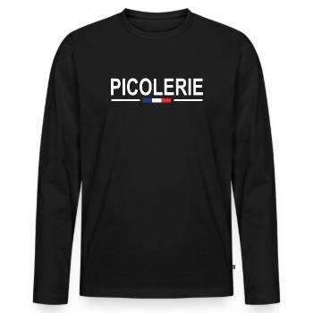 Picole Nationale Humour Apéro Gendarmerie Gendarme - T-shirt manches longues Premium bio Homme - noir - Devant - Nico (187cm)