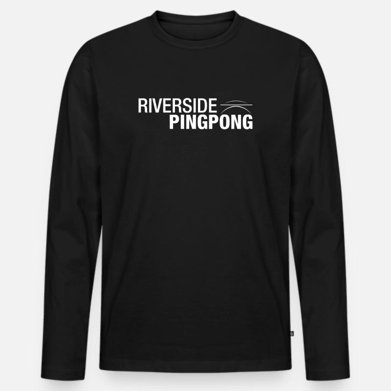 Riverside Pingpong - Männer Premium Bio Langarmshirt - Schwarz