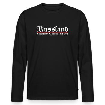 Russland - Männer Premium Bio Langarmshirt - Schwarz - Vorne - Nico (187cm)