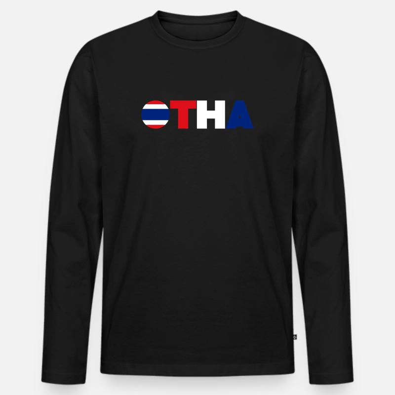 Thailand - Männer Premium Bio Langarmshirt - Schwarz