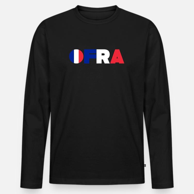 Frankreich - Männer Premium Bio Langarmshirt - Schwarz