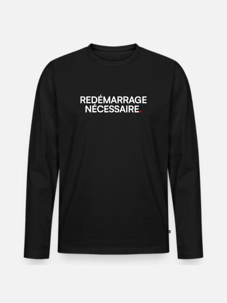 Necessary restart humor fatigue - Men's Premium Organic Long Sleeve Shirt - black